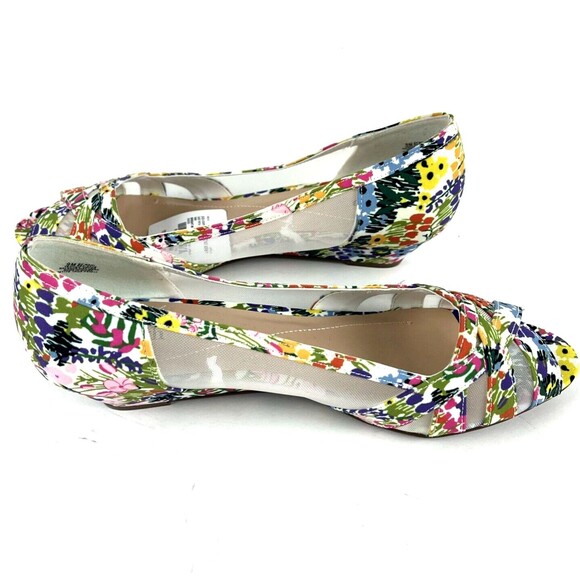 East 5th Womens Slip On Shoes Multi Floral Closed Toe Sheer Sides Wedge heel SZ9 - Picture 10 of 16